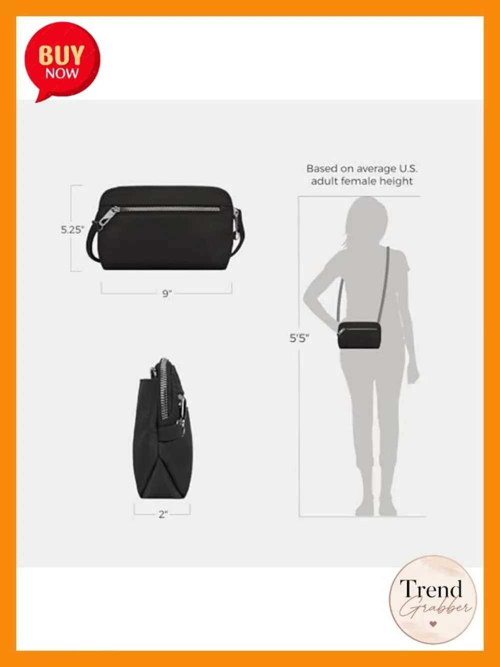 Anti-theft Convertible Crossbody Clutch 4 Ways Nylon